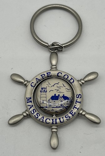 Cape Cod Massachusetts Ship Steering Wheel Keychain M00 - Picture 2 of 5