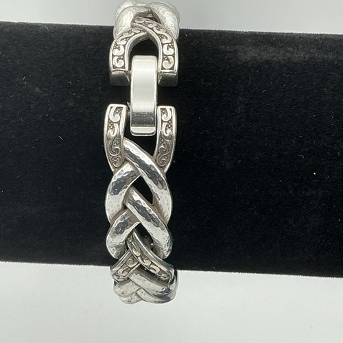 SS065 Brighton Woven Chain Link Bracelet Silver 40.3 Grams - Picture 5 of 5