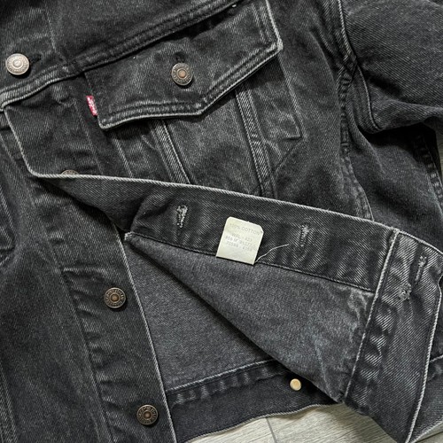 Vintage 90s Levi's 70598-4159 Black Denim Jacket Mens Medium Washed Faded Black - Picture 8 of 13