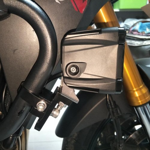 Motorcycle Spotlight Mount Brackets, Motorbike Tube Clamp Turn Signal Black - Picture 3 of 7