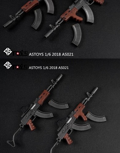 ASTOYS AS021 1/6 Holzmaserung Gewehr Waffe Modell ohne Griff AK47 Ornament - Bild 3 von 4