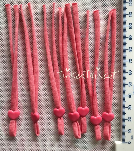 Elastics EAR LOOPS 4- 5mm 39 colours with cord stoppers adjusters SEW UK SELLER - Picture 64 of 84