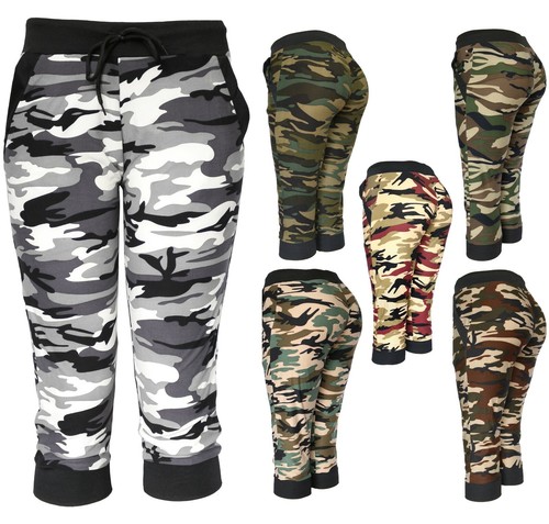 Womens Army Joggers Pants Casual Sweatpants Full and Capri Length - 第 3/18 張圖片