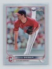 2022 Topps Chrome Refractor #208 Shane Bieber - Cleveland Guardians