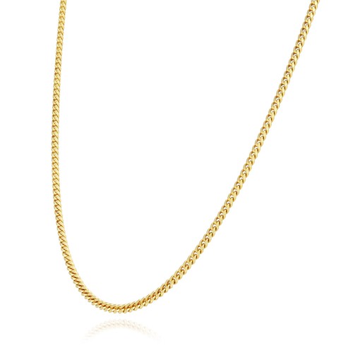 Solid 18K Yellow Gold Over Silver 2mm Miami Cuban Chain Necklace 16"-30" - 第 3/8 張圖片