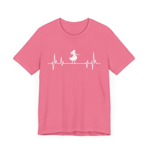 Unisex Size Hula Girl Heartbeat Cute Hawaiian Hula Dance Graphic Women T-Shirt - Picture 76 of 91