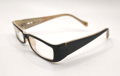 Konishi Mocha Black Beige Womens Rectangular Eyeglass Frames - Picture 2 of 6