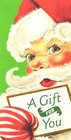 RETRO SANTA CLAUS MONEY GIFT CARD Hallmark Christmas Greeting Card Envelop MG90b