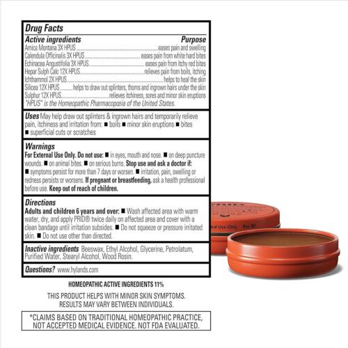 Hyland's Naturals Prid Drawing Salve, Topical Skin Irritation Relief, for Splint - Picture 6 of 6
