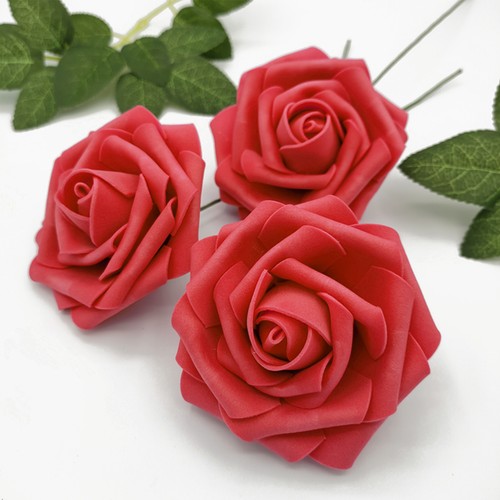 25/50 Foam Rose Artificial Flowers - Bridal Bouquet for Wedding Party Decor - Picture 37 of 48