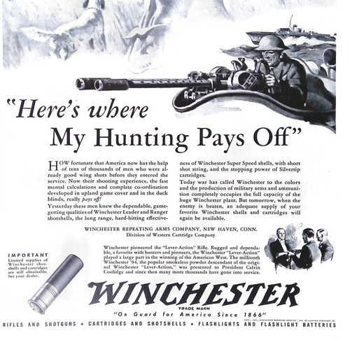 Patriotic 1942 Print Ad Winchester Arms Weapon Training WWII War 10x14 - Picture 3 of 3