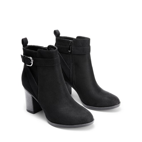 Women Zip Up Round Toe High Chunky Heel Fashion Ankle Boots Booties - Picture 13 of 38