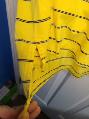 Ralph Lauren Short Sleeve yellow with blue/black stripes golf polo sz XL - Picture 6 of 11