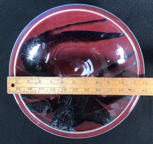 Vintage Matthew Patton signierte Studio Kunstkeramik ~ glasierte Schüssel 12 Zoll ~ Seattle WA - Bild 7 von 8