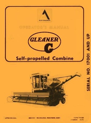 Allis Chalmers G Series GH Combine Parts Catalog Manual AC SN 17001-up