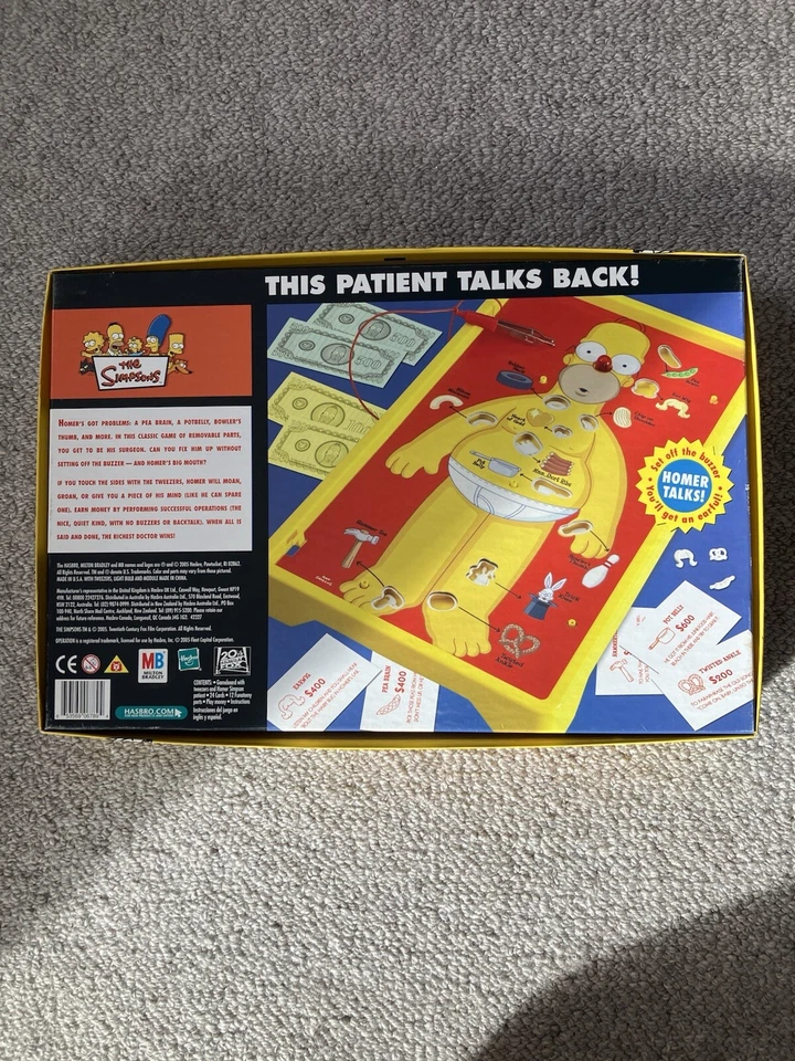 OPERATION: The Simpsons Edition Talking Board Game - TESTED and WORKING - Image 2 of 4