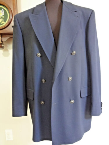 "Enzo" Collection Men's Double Breasted Wool Navy Bleazer 42L (52L EU) ITALY - Picture 2 of 8