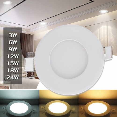 3W 6W 9W 12W 18W 24W LED Panel Light Round Recessed Ceiling Down Lights UK Stock - Picture 2 of 17