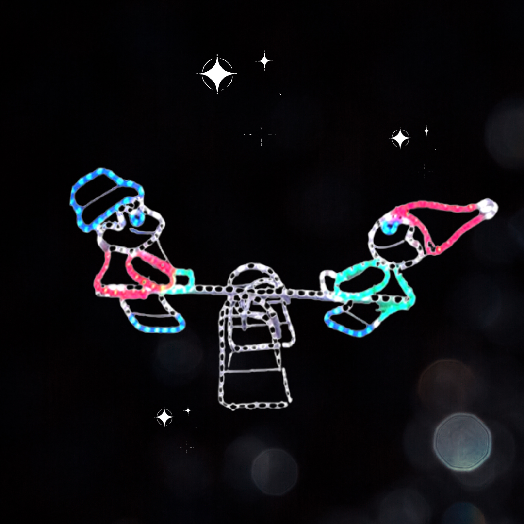 Large LED Christmas Rope Light Decorations Multi Coloured See Saw Elves