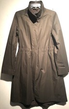 Eileen Fisher Stand Collar Fleece Lined Coat Woodland Sz Xs Nwt