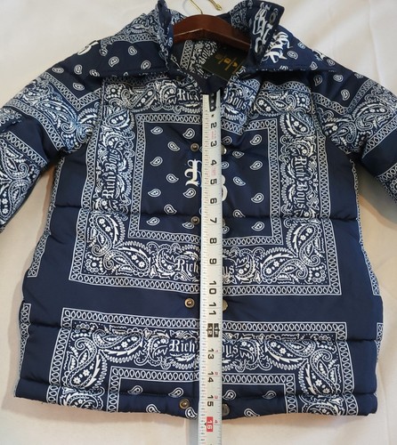 Rich Boys Paisley Blue Bandanna Puffer Jacket Windbreaker Boys 8 Streetwear - Picture 13 of 17