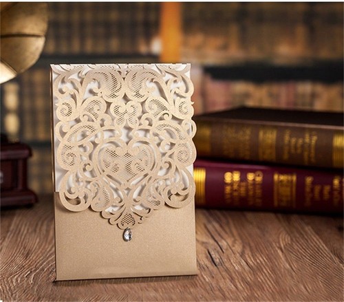 Personalized Laser Cut Printing Wedding Invitation Cards with Envelopes Seals US - Picture 12 of 49