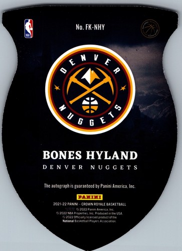 21-22 CROWN ROYALE FUTURE KINGS AUTO - BONE HYLAND /49 #FK-NHY PEPITAS DENVER - Imagen 2 de 2