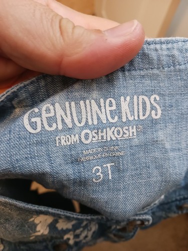 Genuine Kids from OshKosh Denim Girls Dress With White Floral Rose Print 3T - Picture 3 of 3