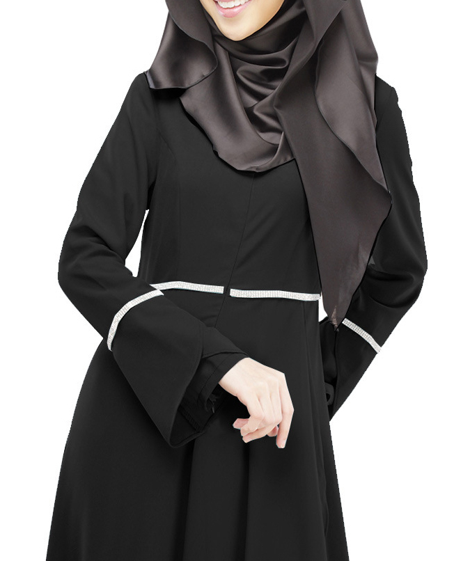 Dubai Style Lady Open Front Kaftan Abaya Muslim Cardigan Jilbab Robe Maxi Dress image