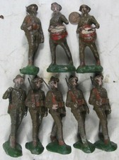 Lot of Vintage 1920's Composition Trico Japan 4 1/2  Tall WWI Soldier Army Men