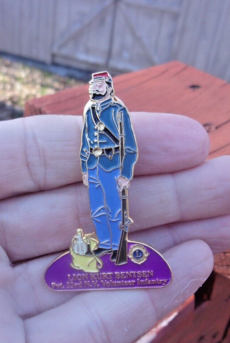 Lions Club Pin - Lion Kurt Bentsen - Pvt. 33rd N.Y. Volunteer Infantry - Picture 2 of 3