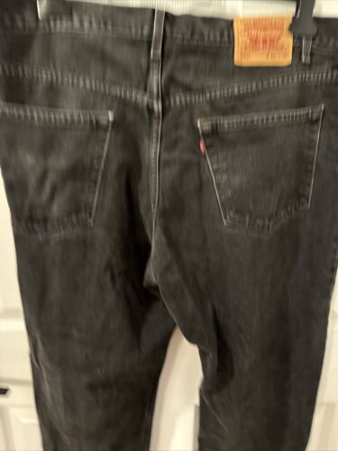 Levis 550 Jeans Mens 40x30 Black Denim Tapered Workwear American Dark Wash - Picture 2 of 9