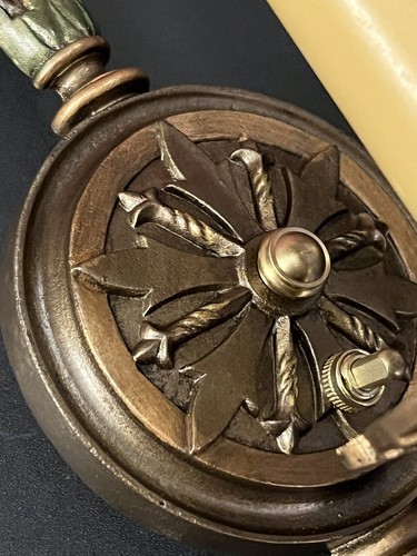 Nice Rare antique polychrome sconces Newly Rewired Beautiful Pair 16i - Picture 3 of 9