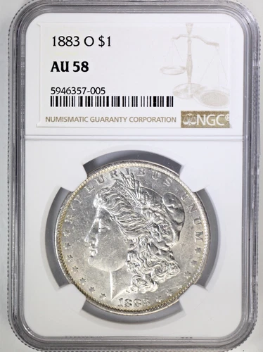 1883 O Morgan Silver Dollar $1 NGC AU58 Great Bright Example Everyman Registry