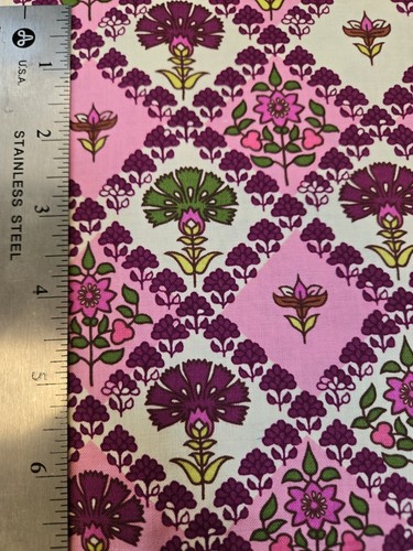 M Liss Hanging Gardens II Stoff Jugendstil Blumenmuster Magenta rosa grün Diamant - Bild 5 von 7