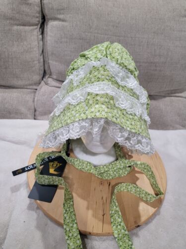 Von Lancelot Pioneer Settler Costume Little House Prairie Floral Lace Hat Bonnet - Picture 3 of 11