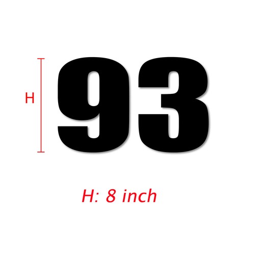 Pegatina Número Troquelado Personalizada Negra 8" 10" 12" Brillante Mate Imán x2 Multiuso - Imagen 8 de 11