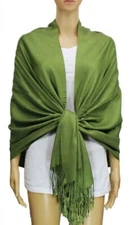 New Elegant Soft Long  PASHMINA SCARF/WRAP/SHAWL-- Olive Green