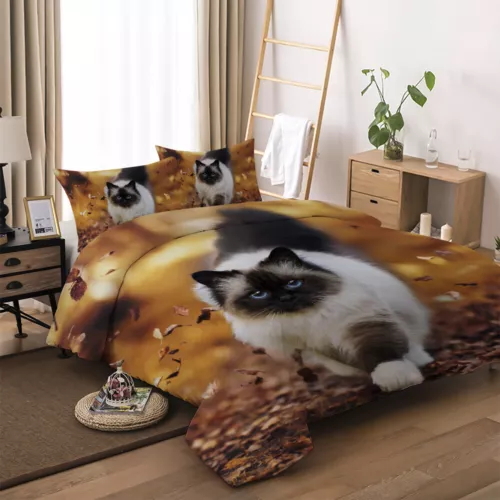 Cat Animals Quilt Duvet Cover Pillowcases Bedding Set Single Double King Size UK - Picture 55 of 64
