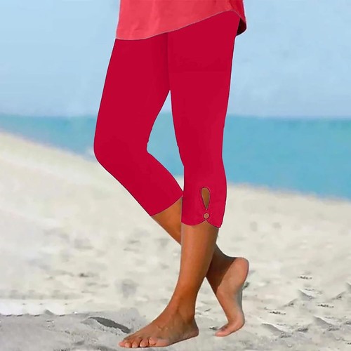 Womens Capri Summer Dressy Cropped High Waist Yoga Pants Comfy Stretchy Leggings - Picture 96 of 99