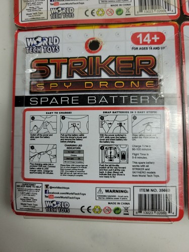 World Tech Toys Striker Spy Drone Spare Replacement 3.7V 500mAh Battery Lot Of 4 - Picture 8 of 8