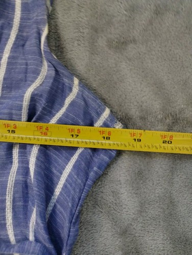 A Pea In The Pod Women Blue Stripe Tunic Top Cottage Core Comfy Lagenlook Sz SP - Picture 9 of 11