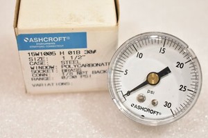 #NIB Ashcroft 15W1005 H 01B 30# Pressure Gauge #NIB Ashcroft 15W1005 H 01B 30# Pressure Gauge
