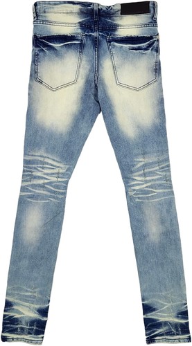 GFTD LA, HERREN SMOKE 420 SKULLS PAINT DRIP RIPPED SKINNY JEANS, BLAU, 30-40 - Bild 4 von 4