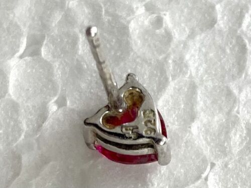 Sterling Silver 925 Lab created Ruby White Sapphire Pendant Ring Earrings ❤️ Set - Picture 5 of 8