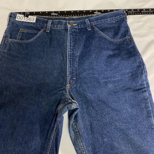 Jeans uomo OshKosh anni 90 vestibilità classica foderato in flanella denim 37x33,5 blu medio USA - Foto 19 di 24