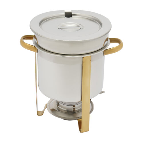 7L Gold Volle Größe Runde Suppe Chafer Edelstahl Buffets Servierer Speisenwärmer - Bild 11 von 24