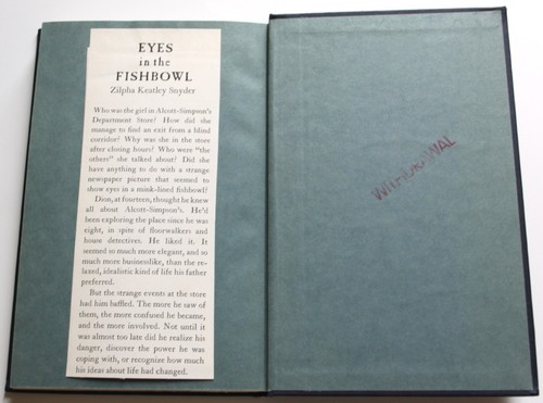 Zilpha Keatly Snyder - Eyes In The Fishbowl - HB 1st - Picture 6 of 6