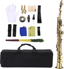 Straight Bb Soprano Saxophone Nickel Plated Sax Straight Saxophone Professional