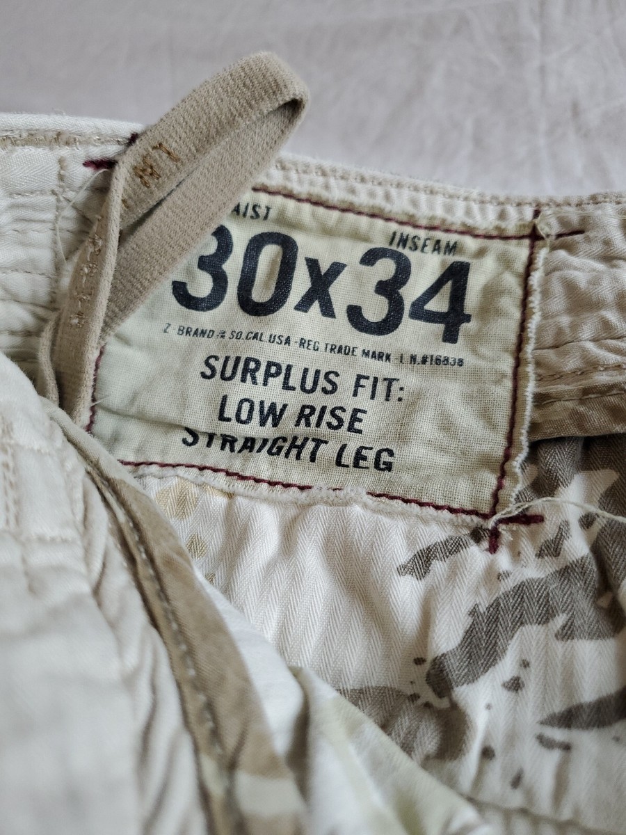 Z Brand- Surplus Fit Cargo Pants: Size 30 X 34 Low Rise Z Brand- Surplus Fit Cargo Pants: Size 30 X 34 Low Rise